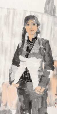 杨珺 2005年作 女画家 镜心